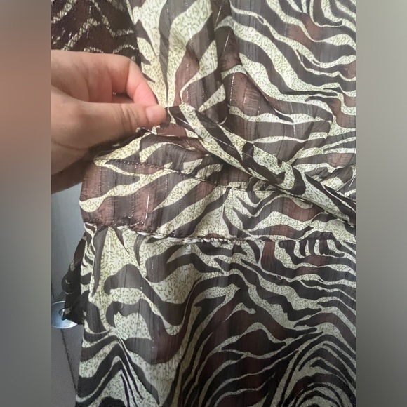 Walter Baker womens Brandi puff sleeve mini wrap dress animal print sz L - Picture 13 of 14